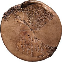 disque d'argile astrologique VIIe sicle av. J.-C. Msopotamie